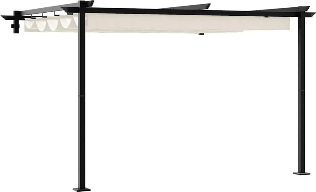 Pavillon mural vidaXL crème en acier robuste pour terrasse et jardin
