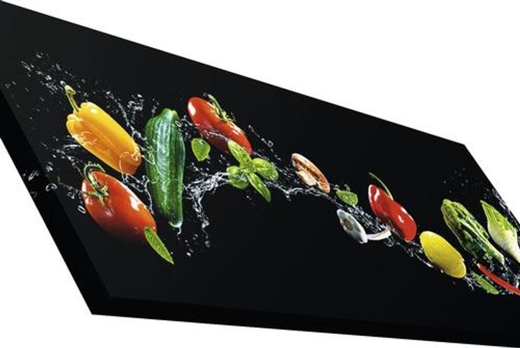 Leinwandbild Flying Vegetables 77x27 cm