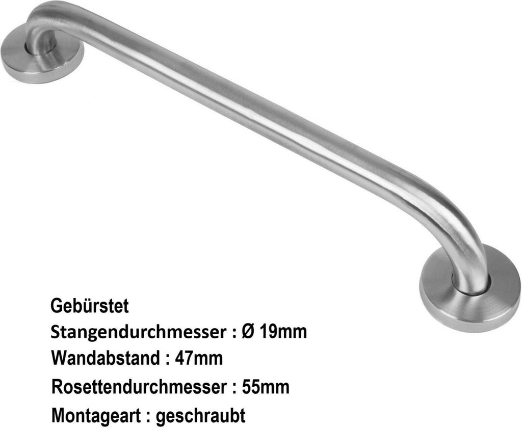 Edelstahl Handtuchhalter Handtuchstange Badetuchhalter Bad Handtuch Halter Chrom 60cm Gebürstet