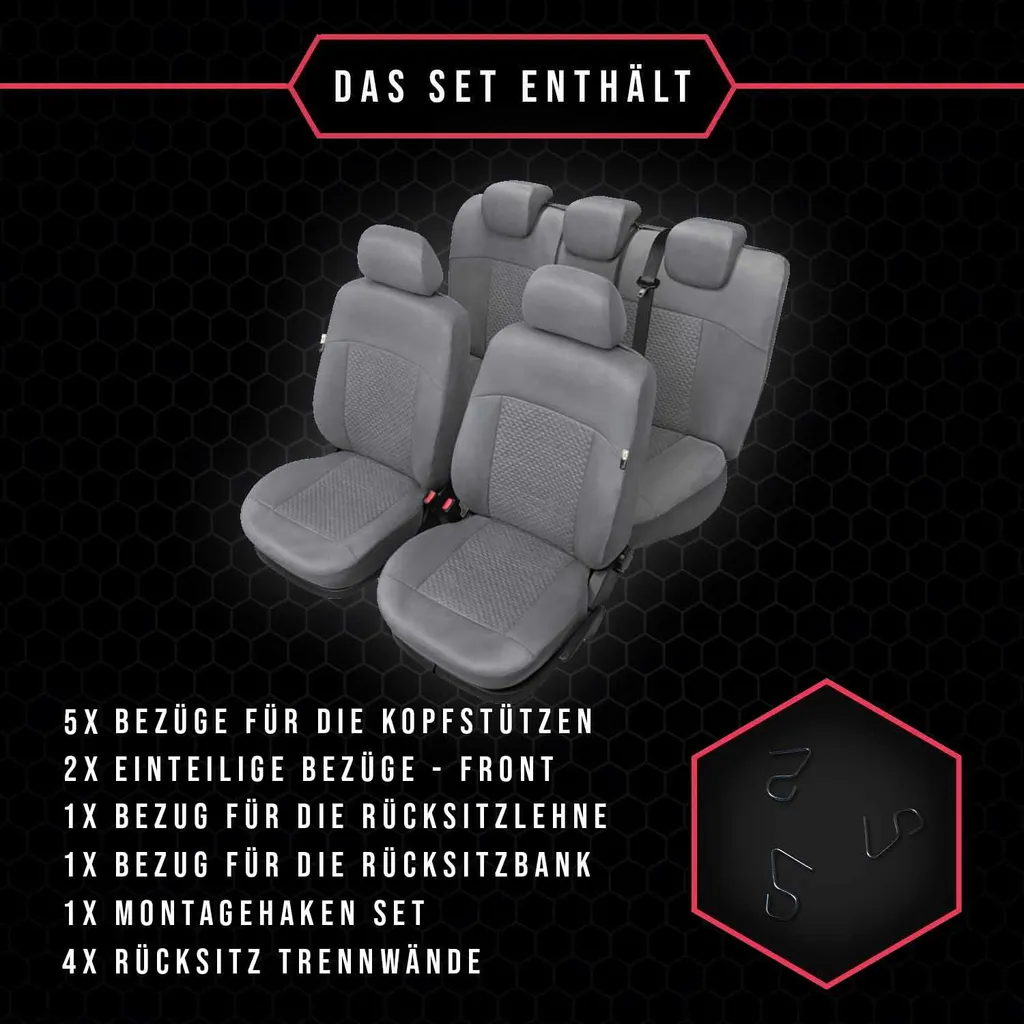 Coprisedili Mitsubishi L200 V-VI Set Completo Grigio | Look Nuovo - 10
