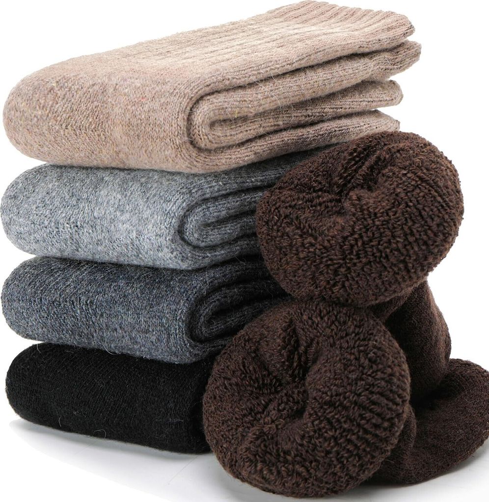3 Paar Damen Wollsocken Warme Dicke Thermosocken Wolle Produktbild 