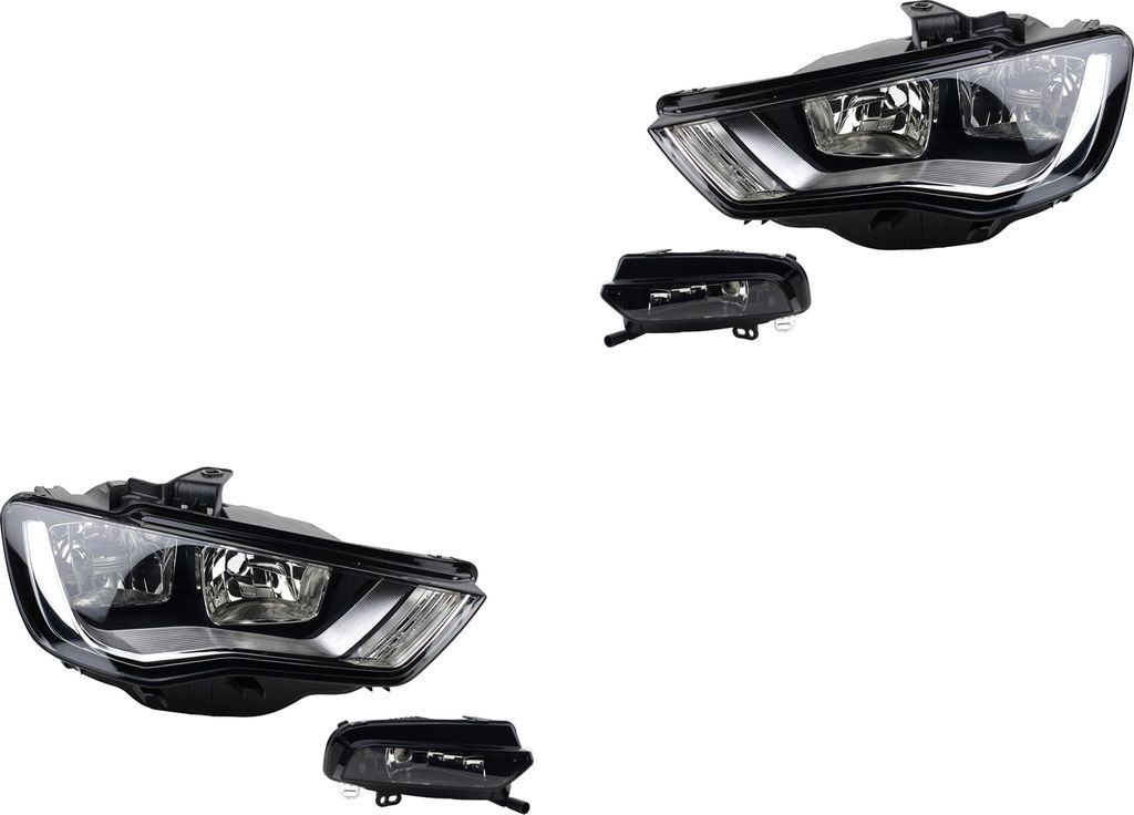 Johns, Scheinwerfer Satz Halogen Haupt passend für Audi A3 8V ab 04/2012- H7 H15 +Nebel 8V0941003 8V0941004 8V0941699C 8V0941700C