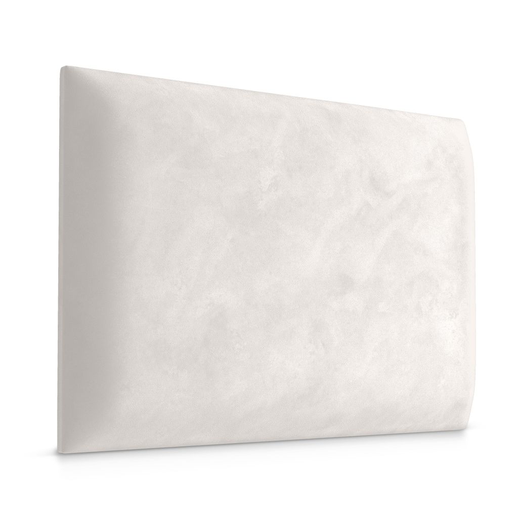 A single cream-colored upholstered wall panel or headboard, shown from a side angle against a white background.