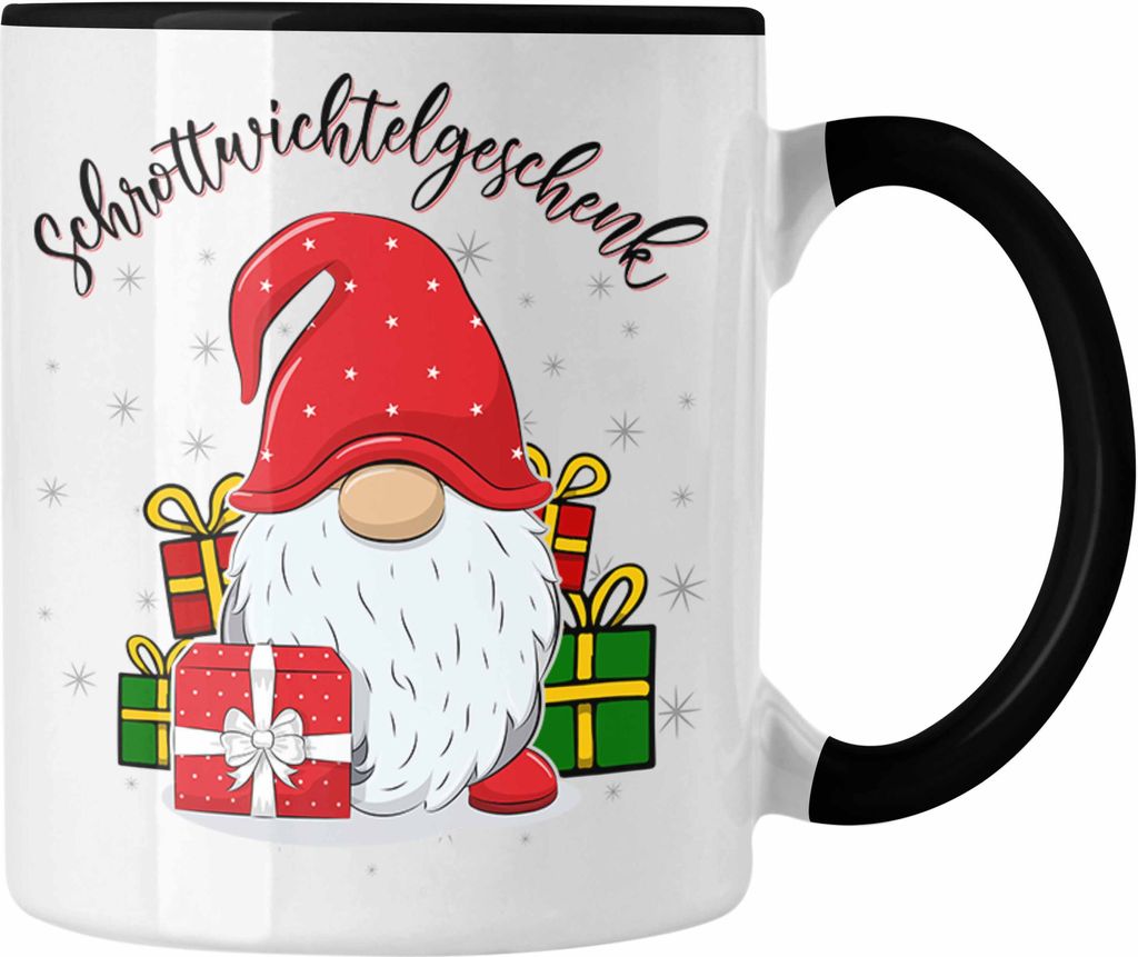 Trendation - Schrott-Wichtelgeschenk für Frauen Kollegen Geschenk Wichteln Weihnachten Wichtel Figur Geschenkidee Schrottwichteln (Schwarz)