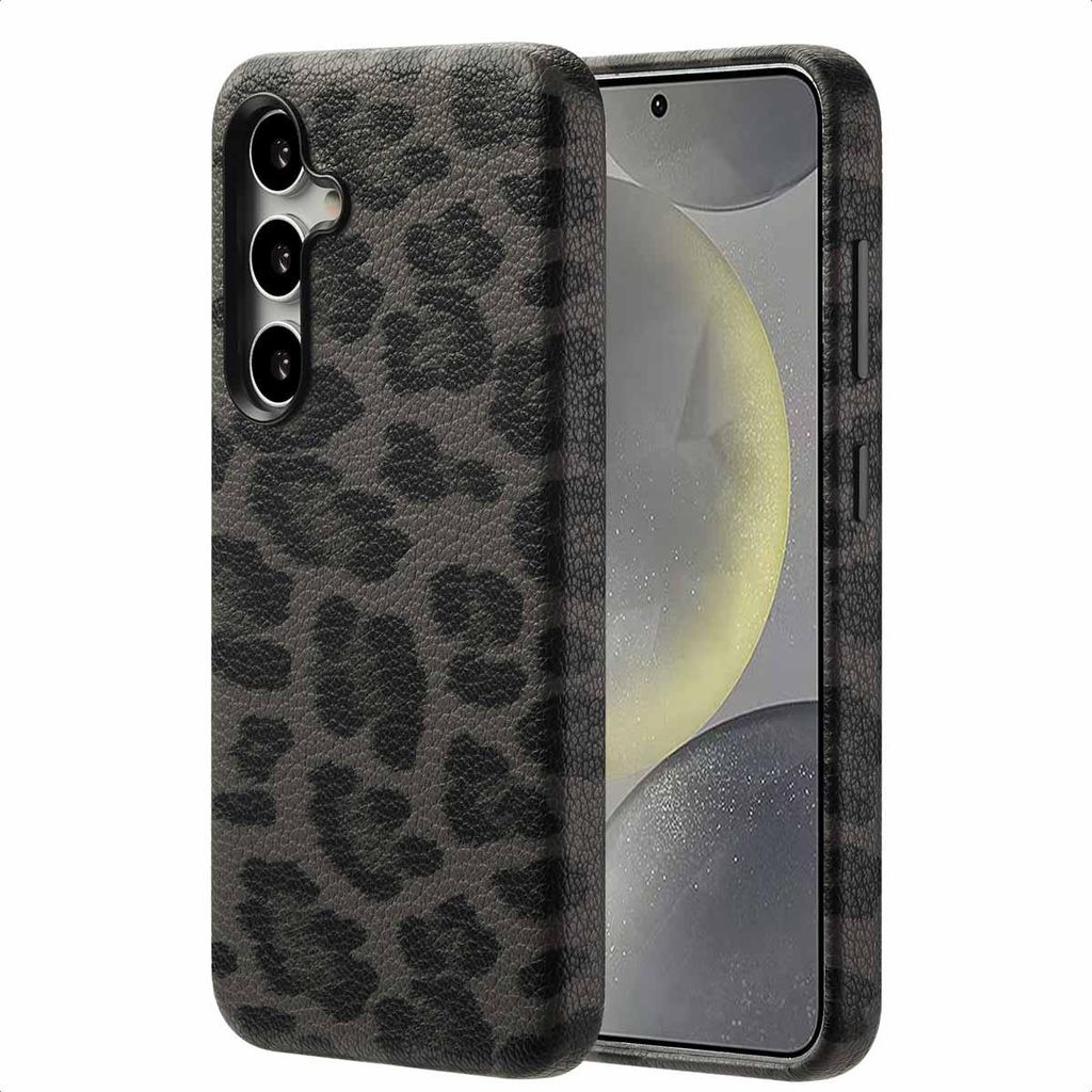Selencia Sabi Backcover Leopardenmuster mit MagSafe Samsung Galaxy S24 - Midnight Black