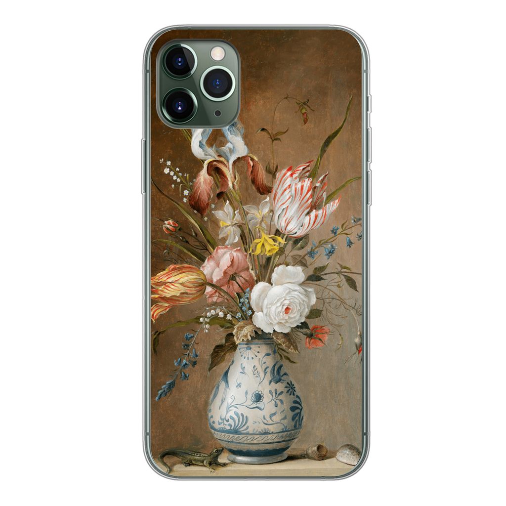 MuchoWow Handyhülle Schutzhülle Hülle für iPhone 11 Pro Max Stilleben mit Blumen - Alte Meister - Malerei Silikon Softcase Handy Hülle - Schutz