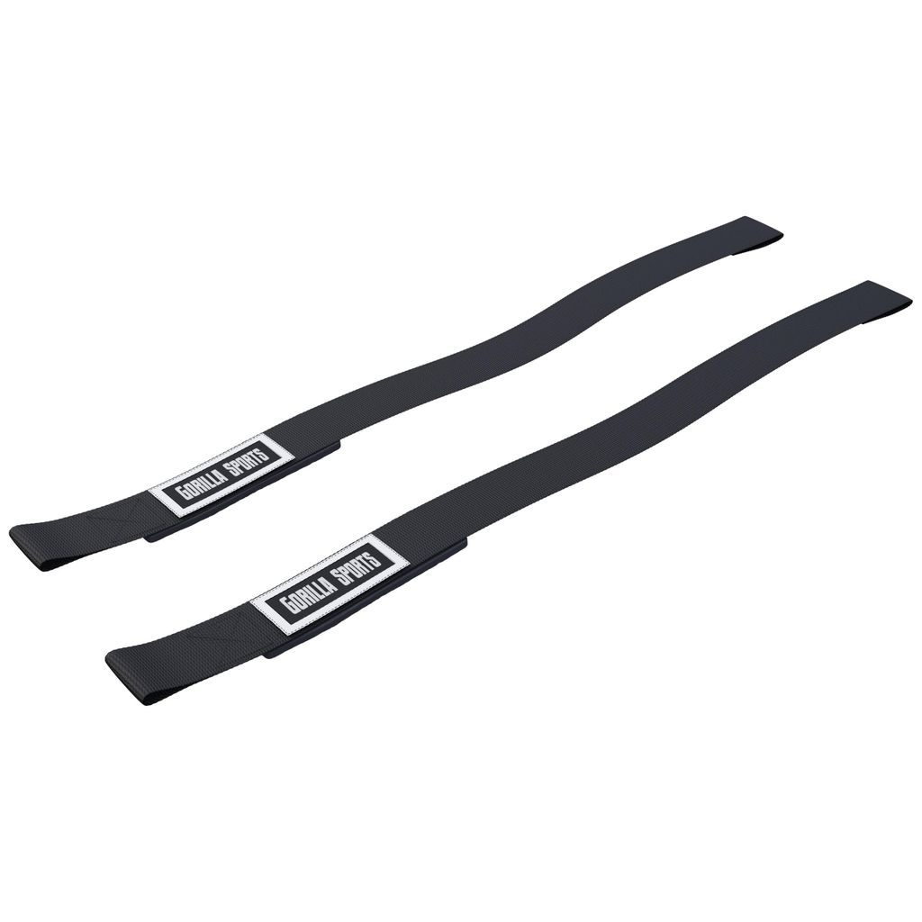 Gorilla Sports Liftings Straps schwarz-weiß | Klimmzug Produktbild 