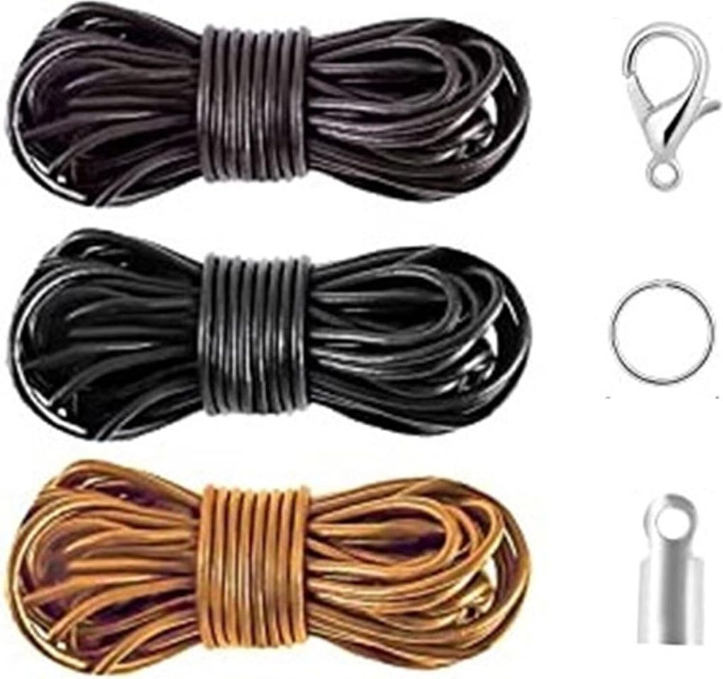 3 Rollen 5M x 2mm Lederschnur Lederband aus echt Leder, Produktbild 