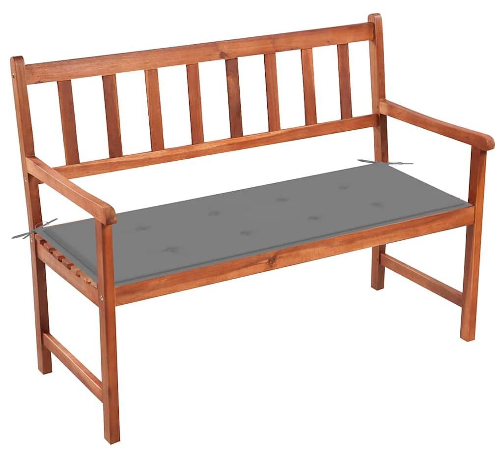 vidaXL Gartenbank mit Auflage 120 cm Massivholz Akazie