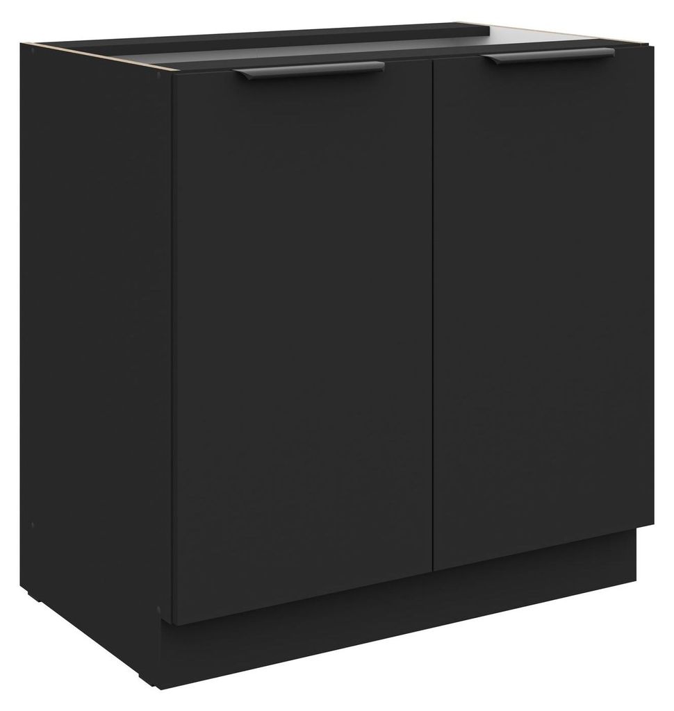 Küchen Unterschrank 80 cm SIENA Schwarz Küche Küchenzeile Produktbild 