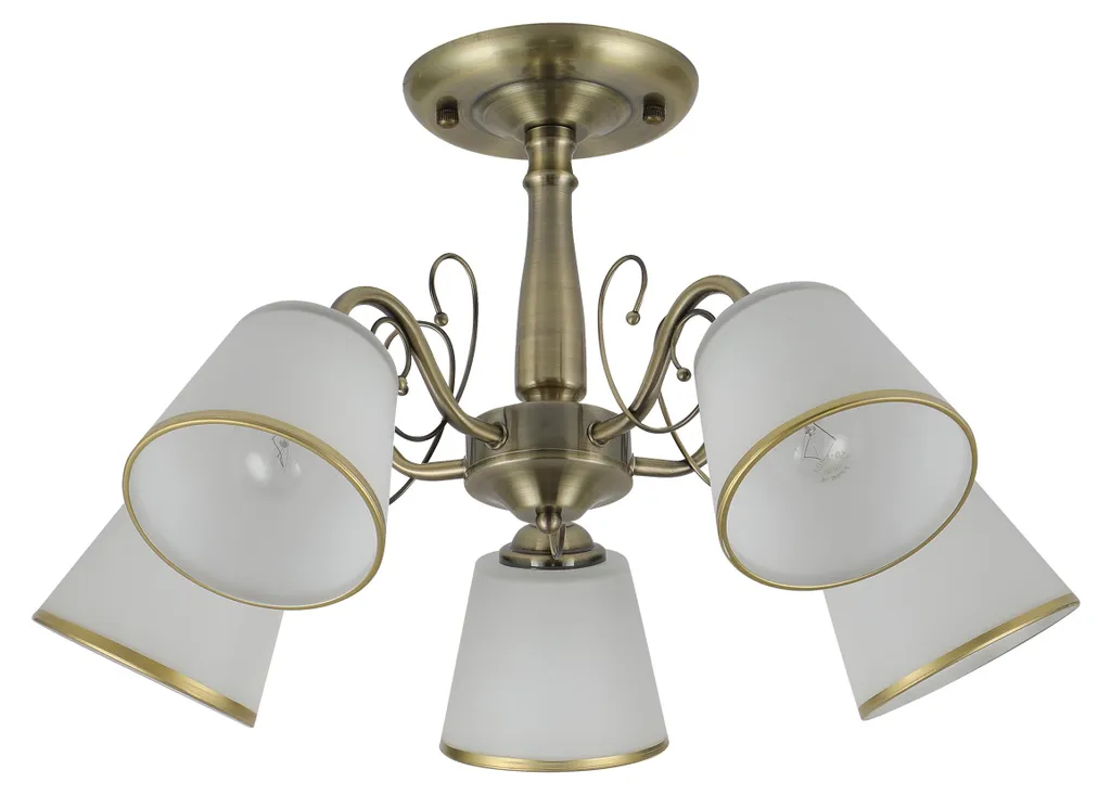 Lustre classique à 5 lumières LOSANNA en métal patiné pour salon