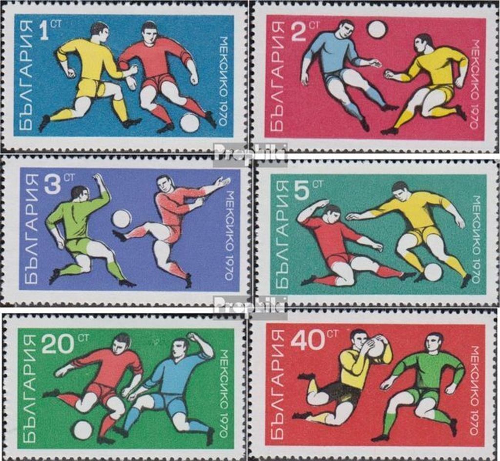 Briefmarken Bulgarien 1970 Mi 1982-1987 (kompl.Ausg.) postfrisch Fußball WM Mexiko