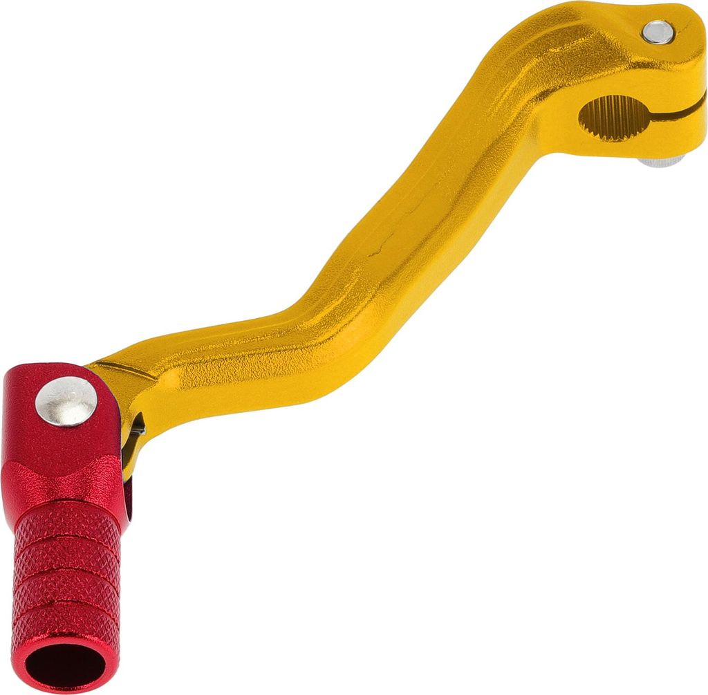 Faltbarer Motorrad-Schalthebel für Bosuer M4 Aluminiumlegierung Pedal-Schalthebelarm Goldfarbener Hebel Roter Kopf
