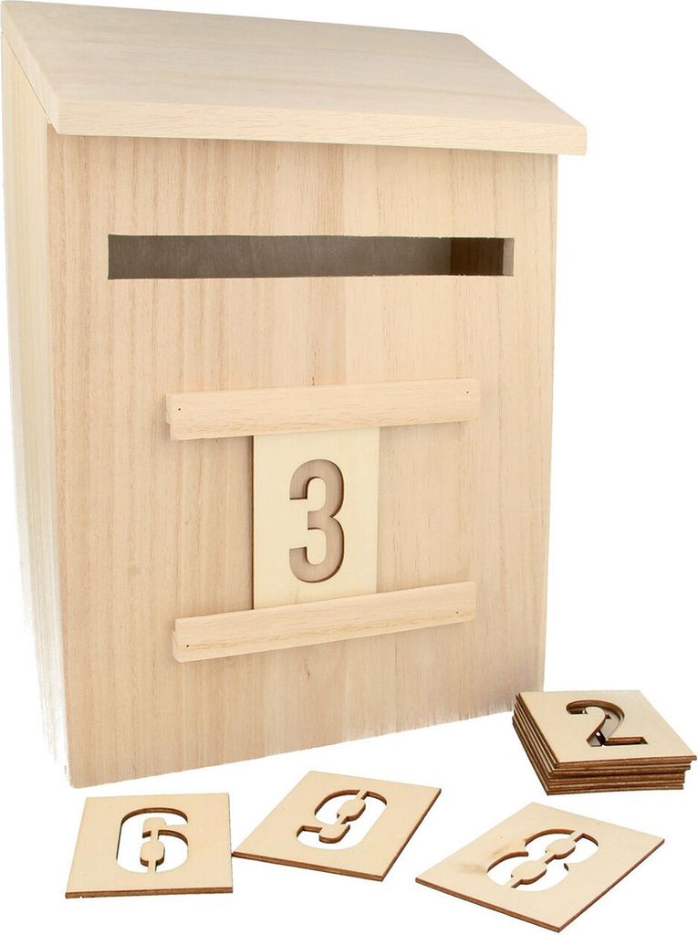 Adventskalender - Holzbriefkasten 28 cm Produktbild 1