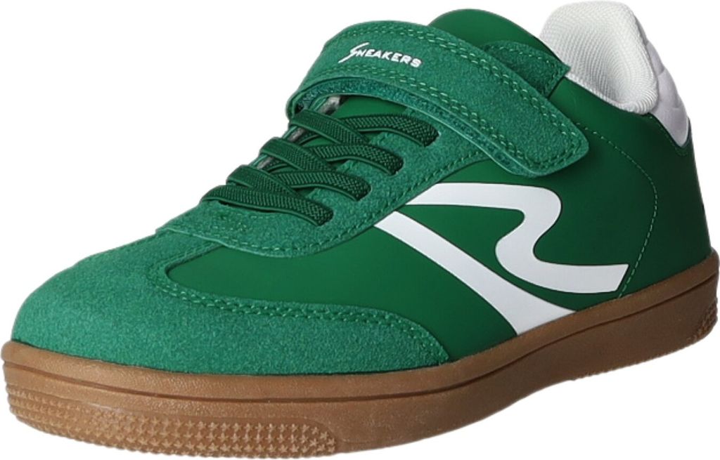 Sneakers Kinder-Jungen-Sneaker-Slipper-Klettschuh Grün-Weiß, Farbe:grün, EU Größe:36