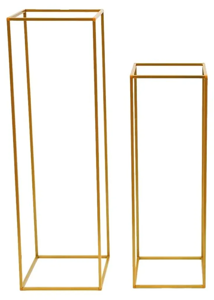 Support à fleurs doré en métal élégant pour décoration événementielle