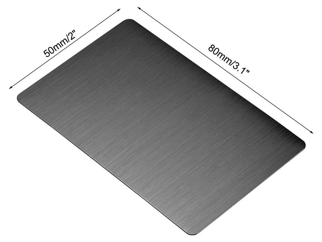 10 Stš¹ck Leere Metall Karten 80x50x0.4mm Dunkelgrau Metallkarte Edelstahl Platte DIY Lasergravur Rohlinge Tag fš¹r Klingelschild Visitenkarten...