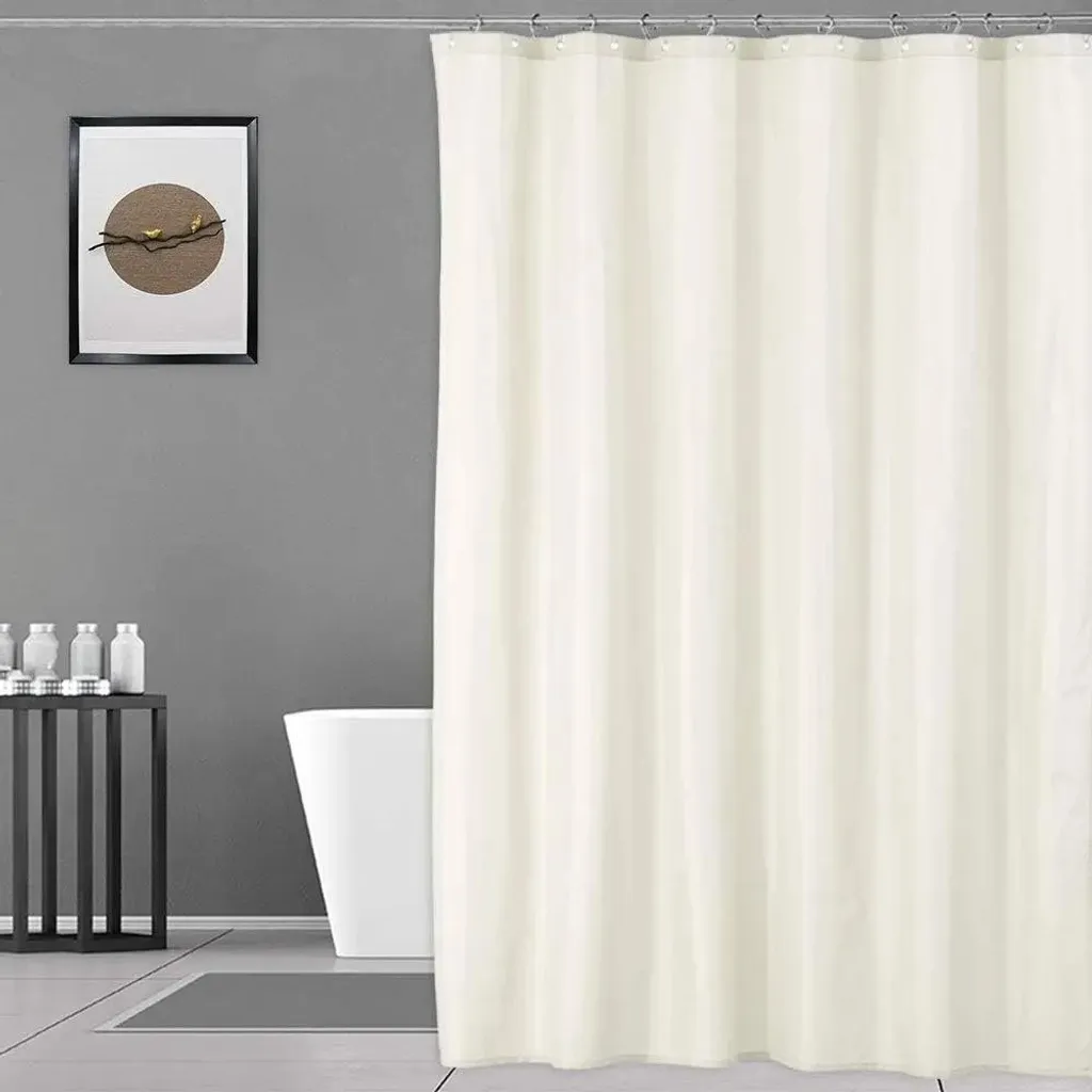 Rideau de douche 180x180 cm en polyester blanc pour douche et baignoire