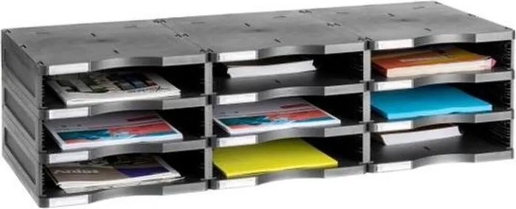 Module de tri 9 cases pour stopper le désordre de bureau noir durable
