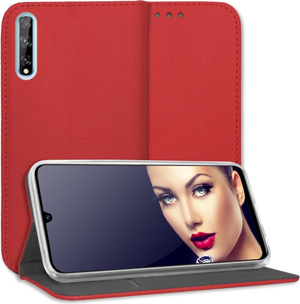 Bookstyle Schutzhülle Klapphülle Schutztasche Etui Cover für Huawei P Smart S, Huawei Enjoy 10s (AQM-AL00), Huawei Y8p (AQM-LX1, 6.3'') - Rot