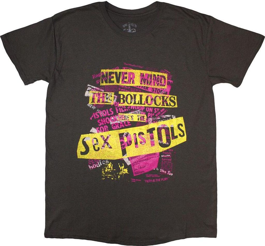 Pistols - "Never Mind The Bollocks" T-Shirt Overlay für Herren/Damen Uni RO13377 (L) (Anthrazit)