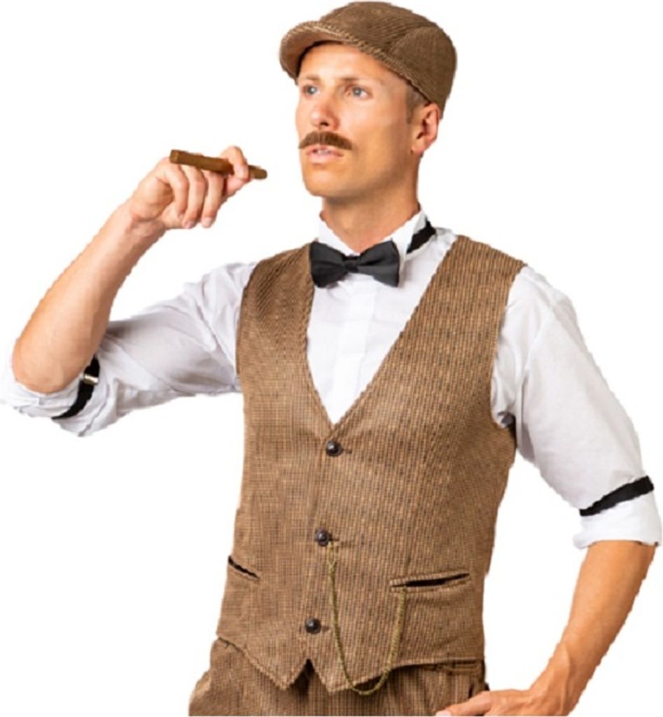 O7984-50-52 braun Herren Weste Peaky blinder 1 tlg.Gr. 50-52