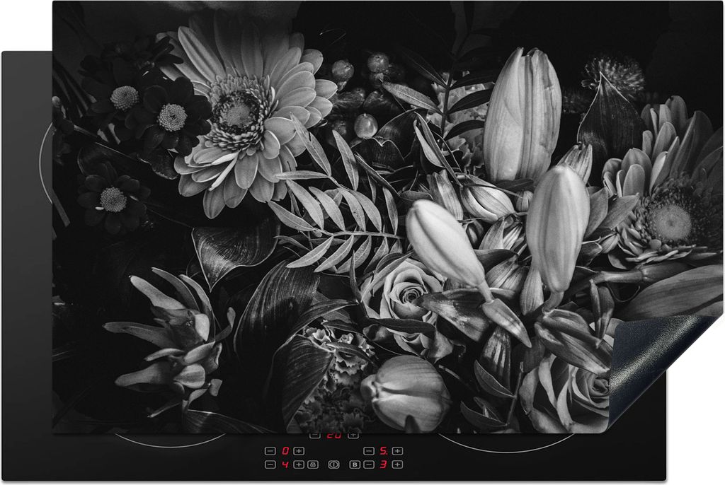 KitchenYeah Herdabdeckplatte Blumenstrauß - Stilleben - Blumen - Pflanzen - Rot , 80x52cm, Küche Deko, Glaskeramikfeld Herdabdeckung, Abdeckpla...