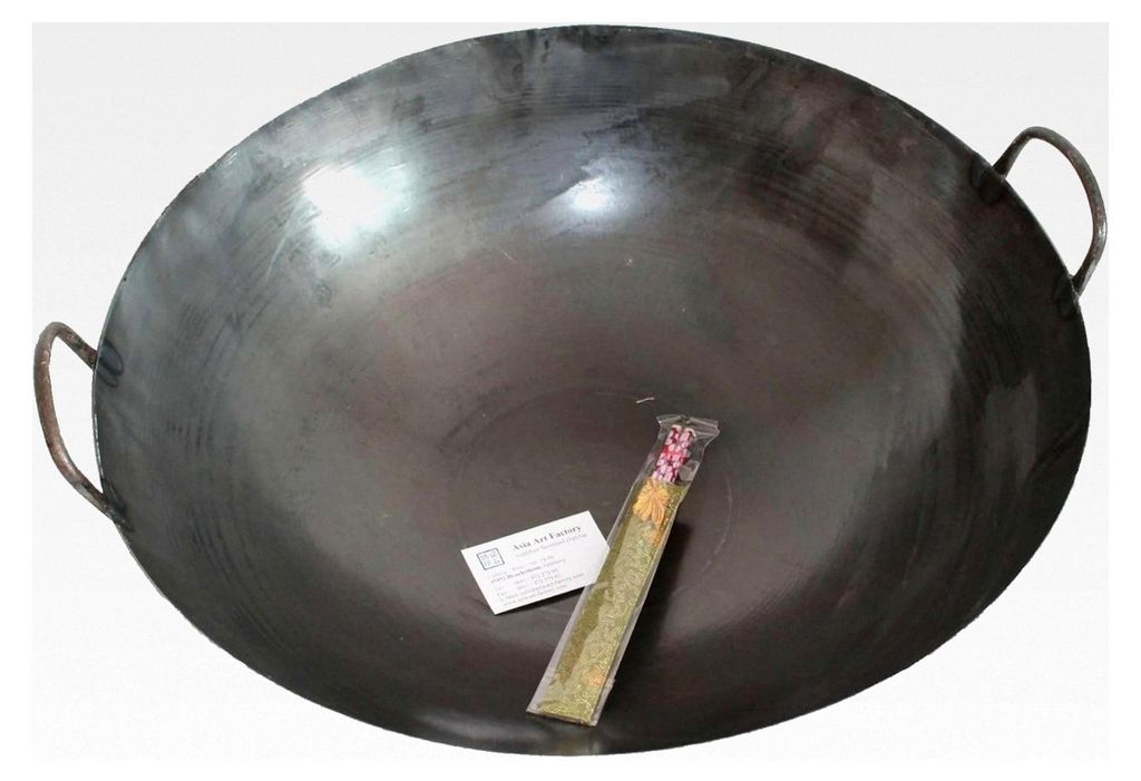 Wok-Pfanne rund mit zwei Griffen, Durchmesser ca. 55 cm