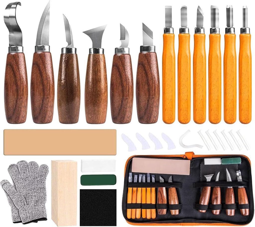 Set de 19 outils de sculpture sur bois, kits de loisirs Image du produit 