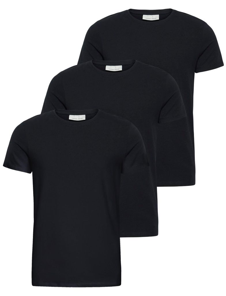 Casual Friday CFDAVIDE Herren T-Shirt Kurzarm Shirt 3er Pack Baumwollmischung Slim Fit