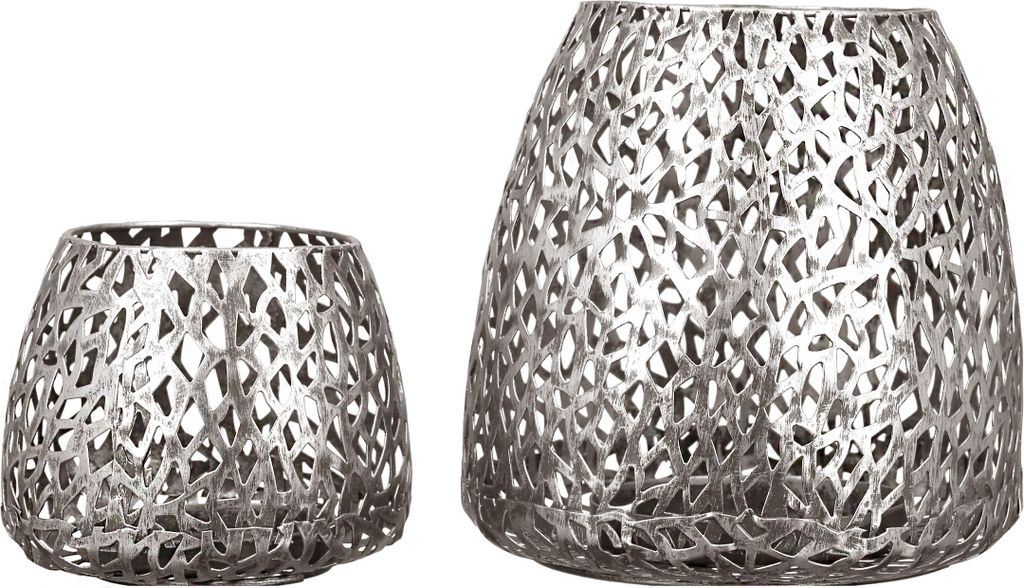 Casablanca Windlicht Purley Met.antik-silber Höhe: 11 cm Ø 14 cm 54956