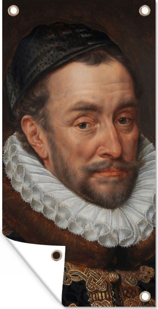 MuchoWow 30x60 cm Outdoor-Poster Gartendeko Sichtschutz Garten Poster für den Garten Wilhelm von Oranien - Gemälde von Adriaen Thomasz.