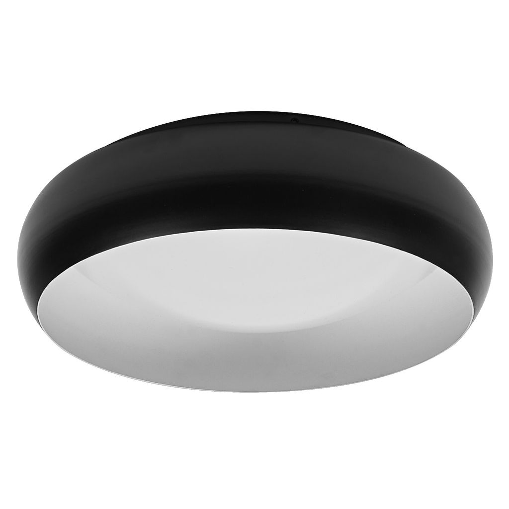 LEDVANCE ORBIS Livia LED-Deckenleuchte mit Metallring, schwarz-weiß, 16W, 1000lm, 3000K, 300mm, 830 freundliches Warmweiß, durch Klicken in 3-Stu...