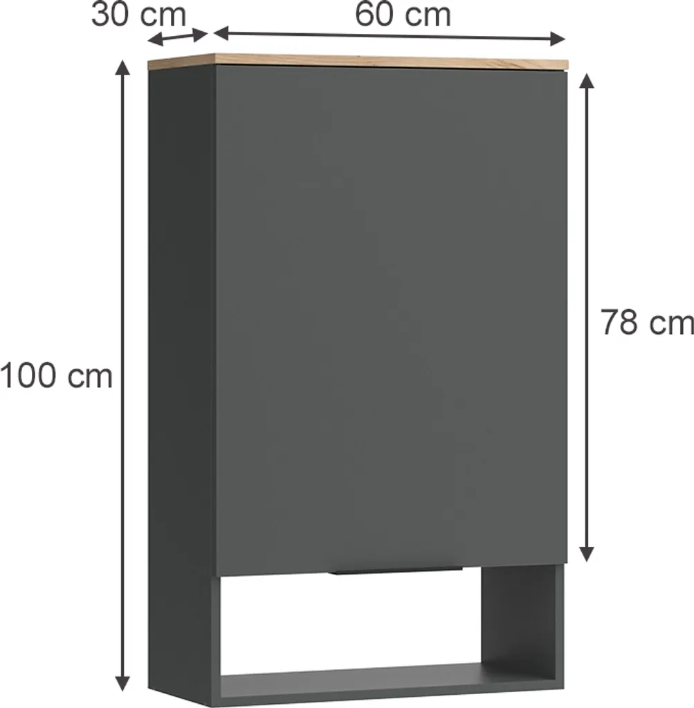 Commode Vicco Wido Anthracite - Solution de rangement pour petits espaces