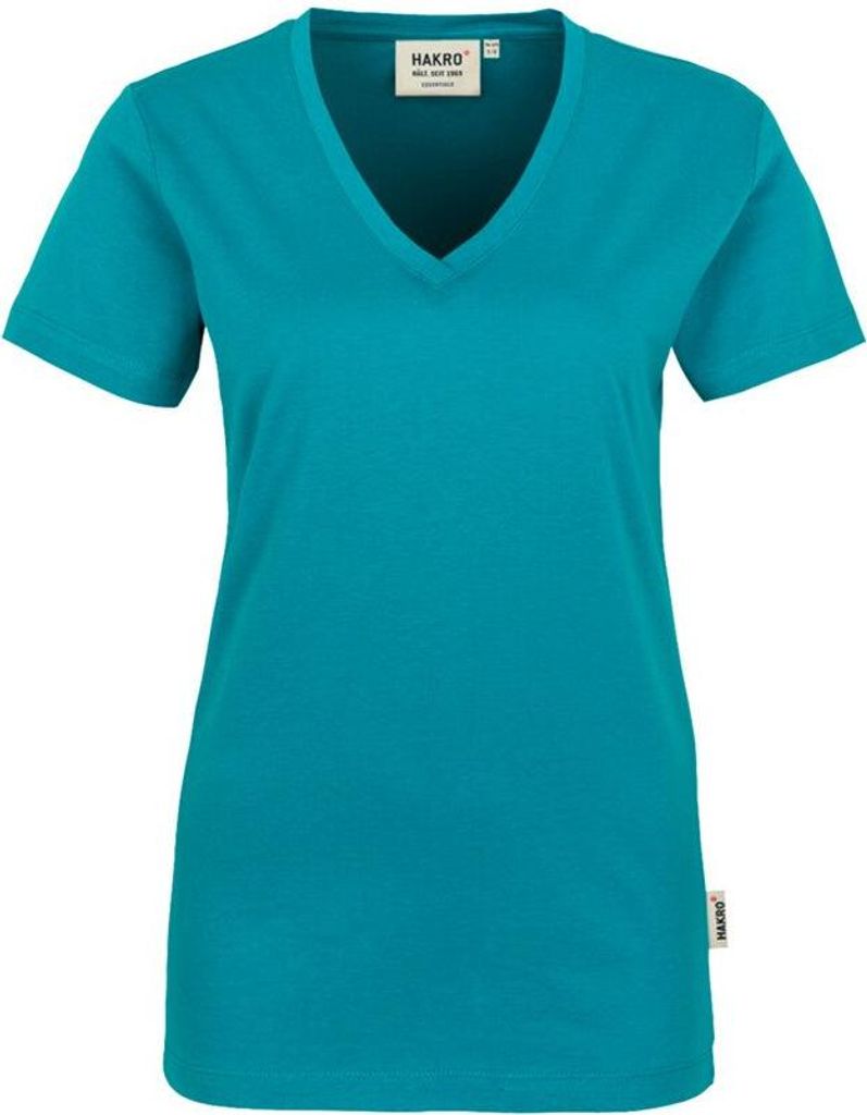 HAKRO Damen V-Shirt Classic smaragd 3XL