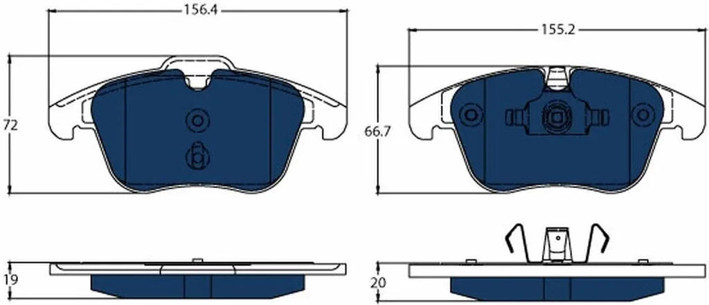 Plaquettes de frein à disque pour Volvo V60 I série 155 TRW GDB1683BTE
