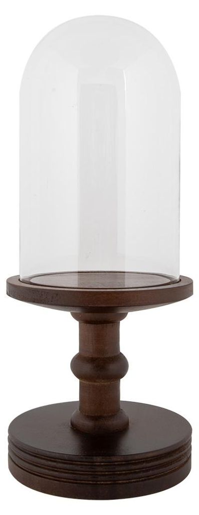 Campana di vetro Clayre & Eef Ø 14x34 cm Legno marrone Immagine del prodotto 