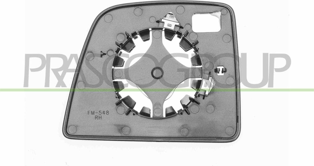 PRASCO Spiegelglas Außenspiegel Rechts für FORD Tourneo Connect / Grand Tourneo Connect V408 Kombi Konvex FD9367503