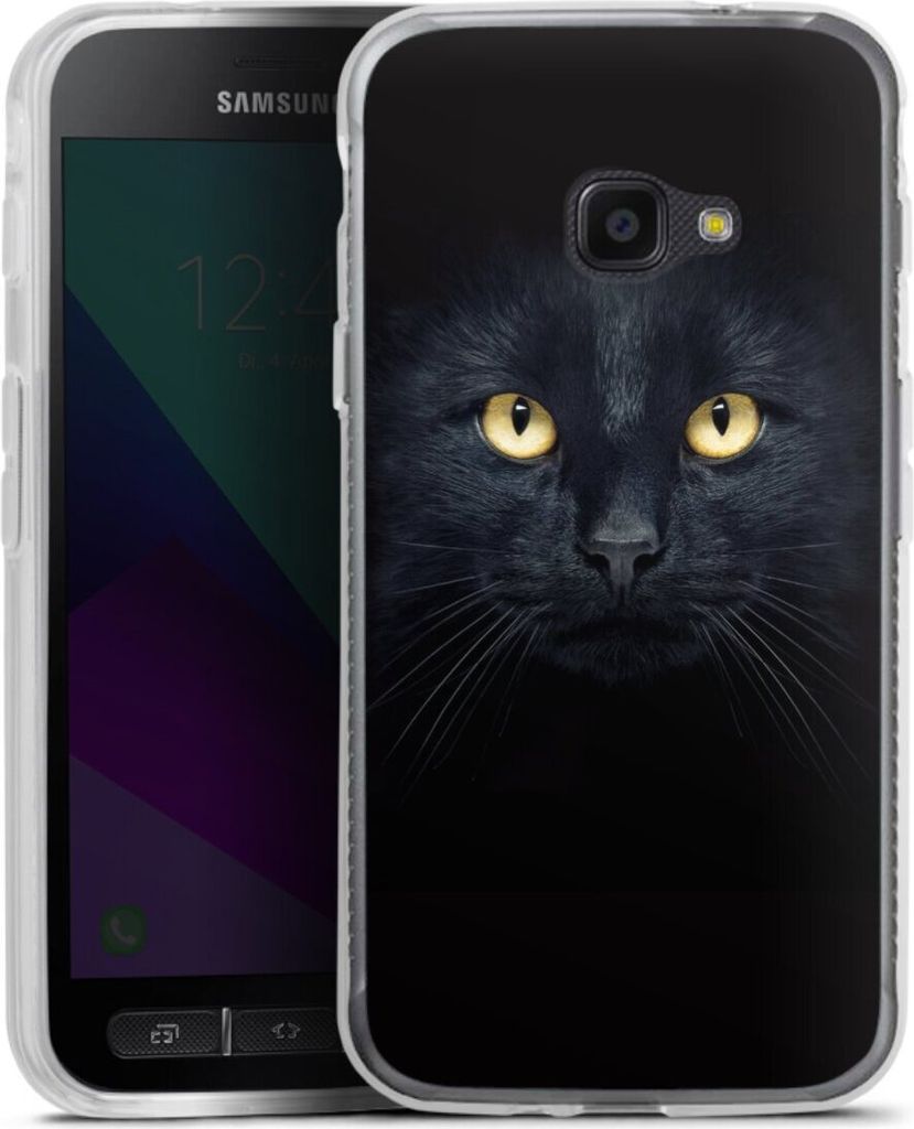 DeinDesign Handyhülle für Samsung Galaxy Xcover 4s Silikon Hülle Case Smartphone Schutzhülle Auge Katze schwarz