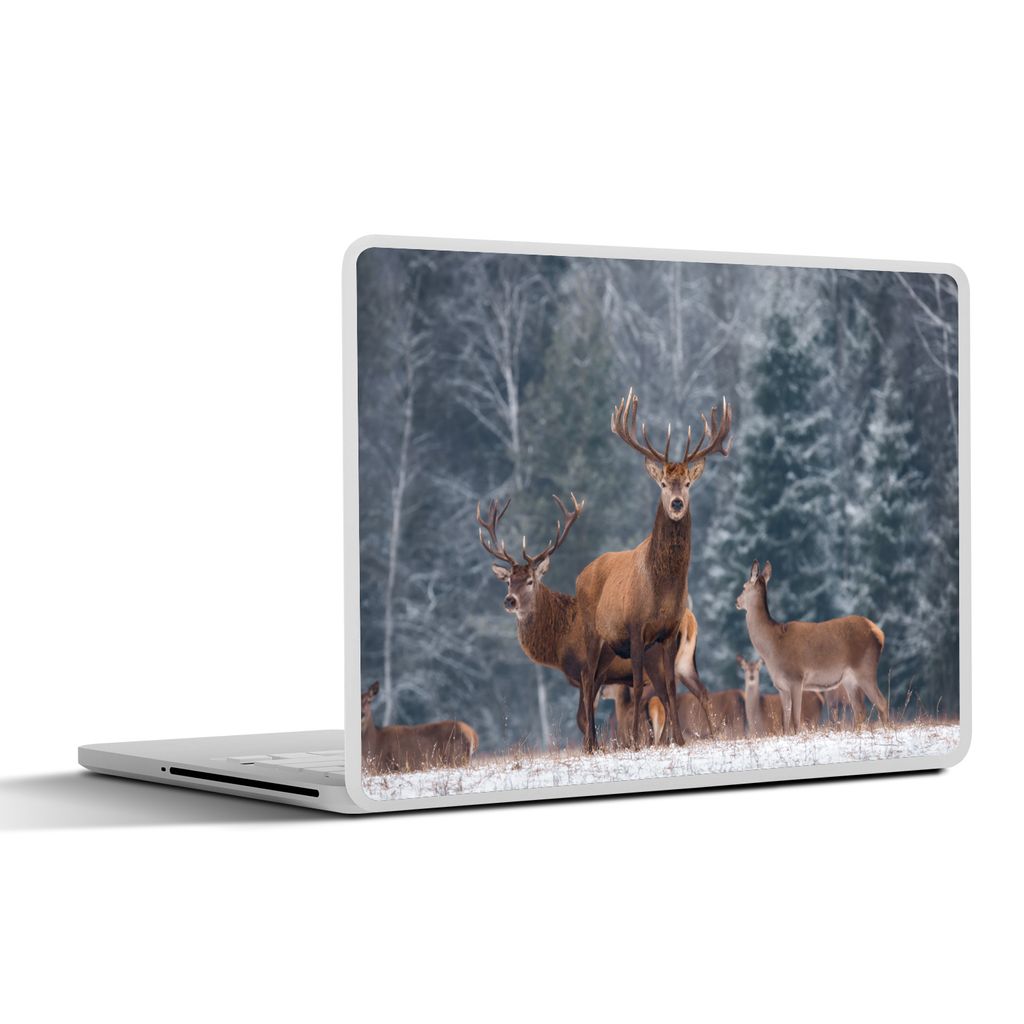 MuchoWow Laptop Aufkleber Sticker Cover Hirsche - Tiere - Natur 31x22.5 cm - Laptop-Deko