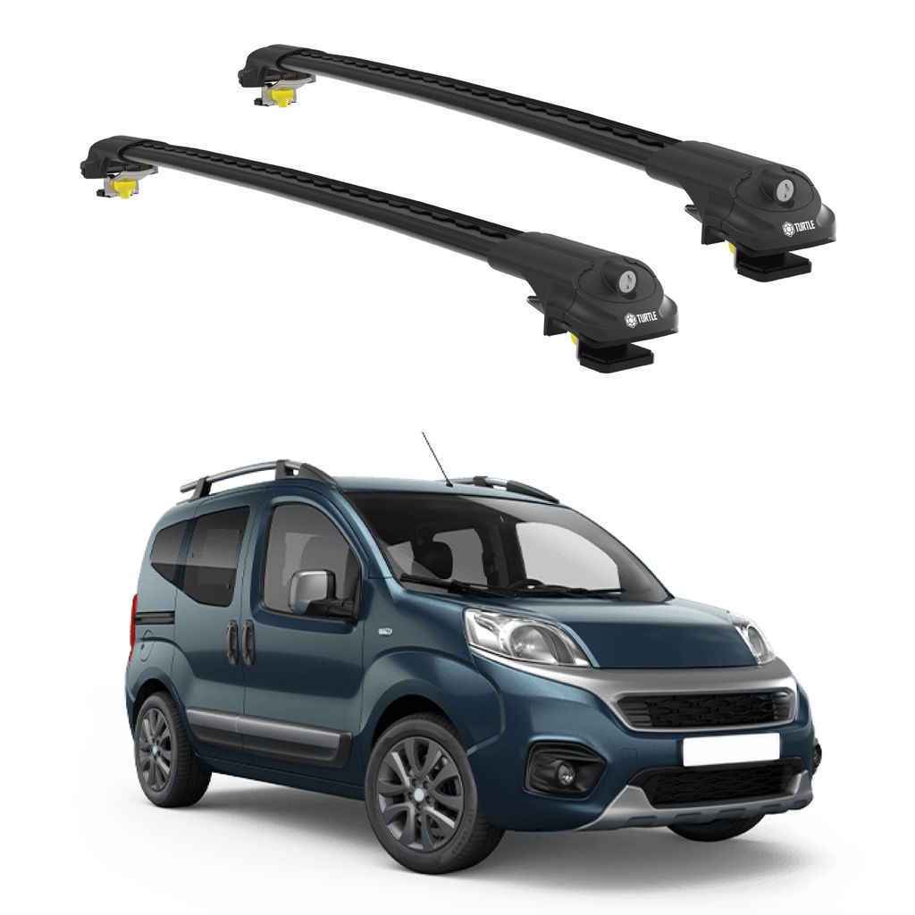 TURTLE DACHTRÄGER AIR-1 FIAT FIORINO ALL 2008 - 2024 (Tube Rails) , Schwarz