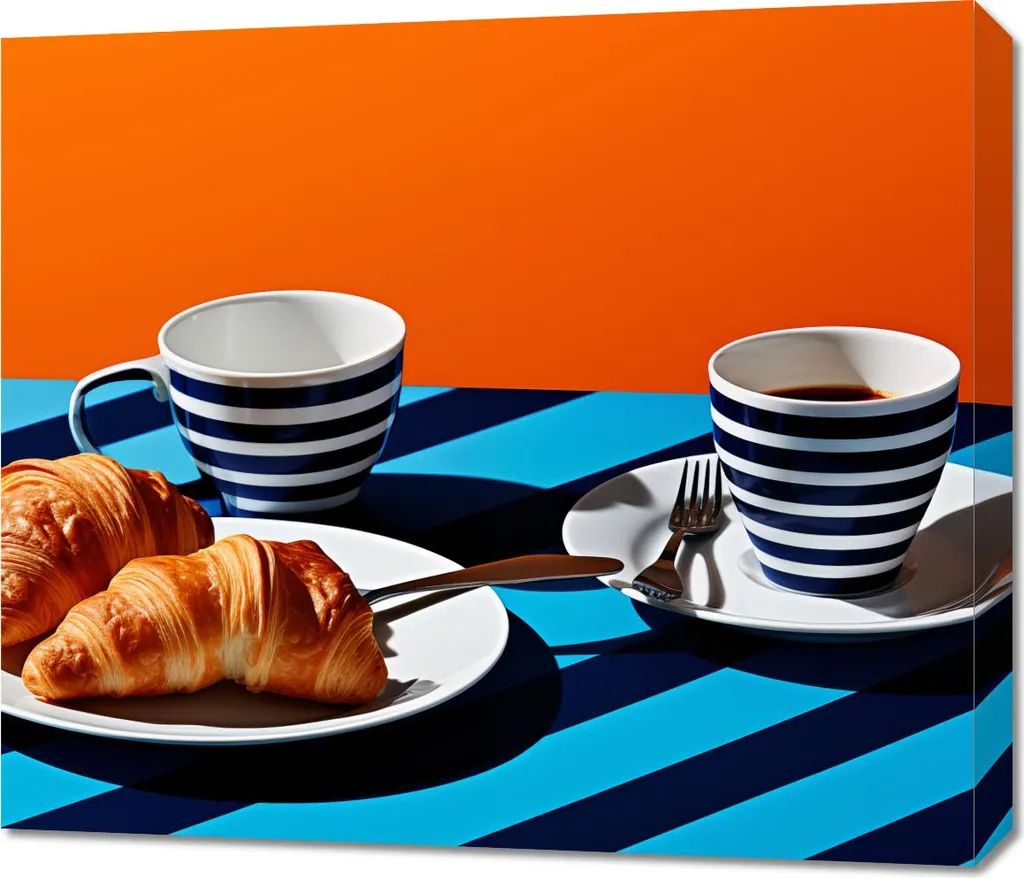 Tableau Image Croissants 70 x 60 cm - Décoration Murale Cuisine Boulangerie