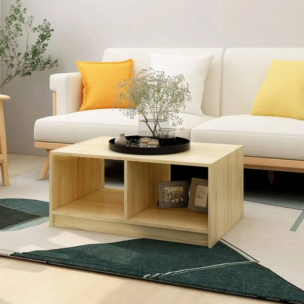 vidaXL Tavolino 75x50x33,5 cm in legno di pino massiccio - Tavolino - Tavolini - Tavolino - Tavoli laterali