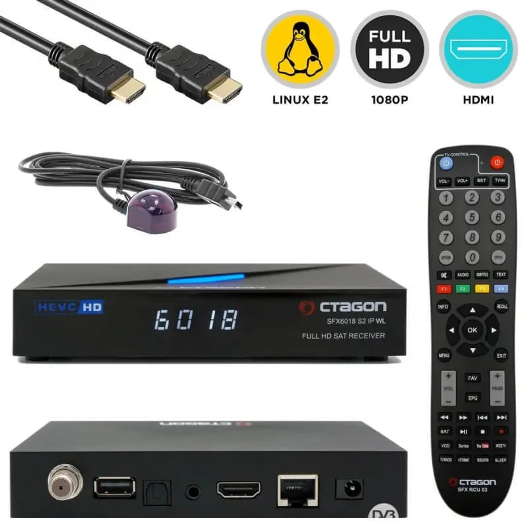 Decoder Octagon SFX6018 S2+IP WL 150Mbit WiFi - Ricevitore DVB-S2 HEVC - 22