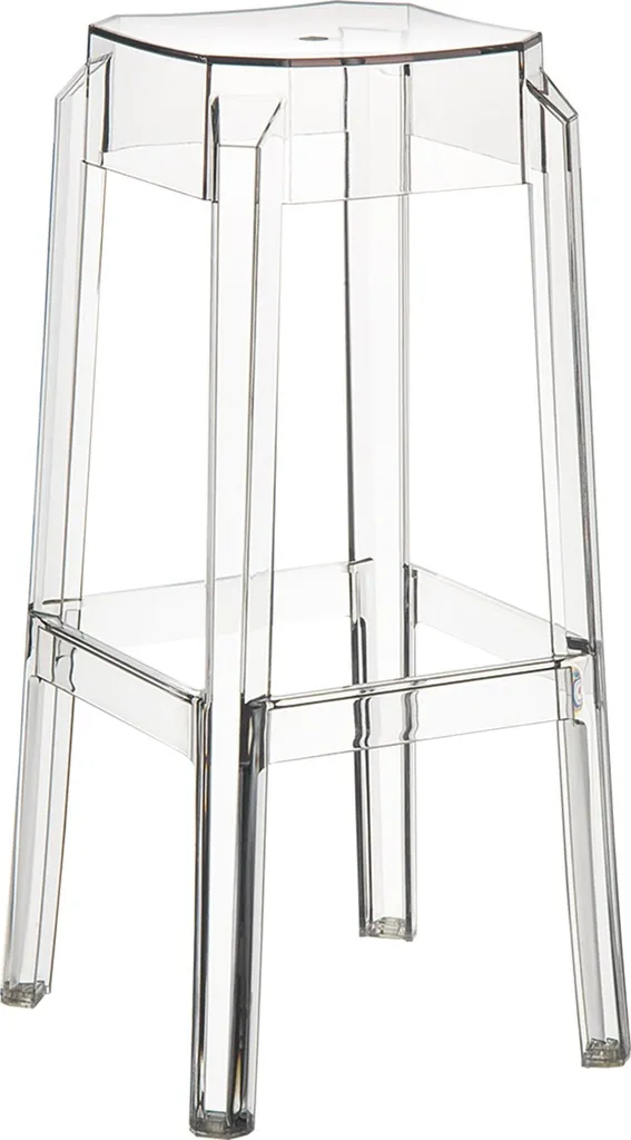 Chaise haute de bar transparente Fox : design élégant et robuste - CLP