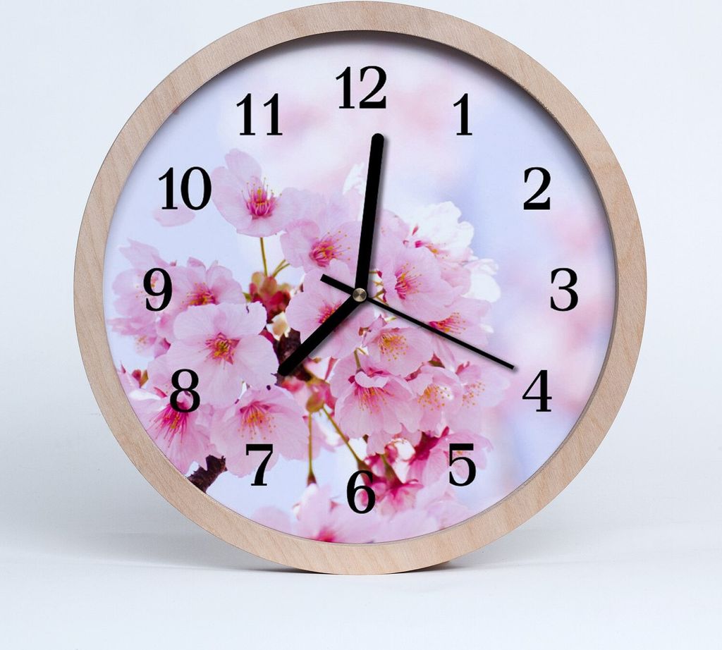 Holzuhr 30fi cm wanduhr - Blumen Blumen
