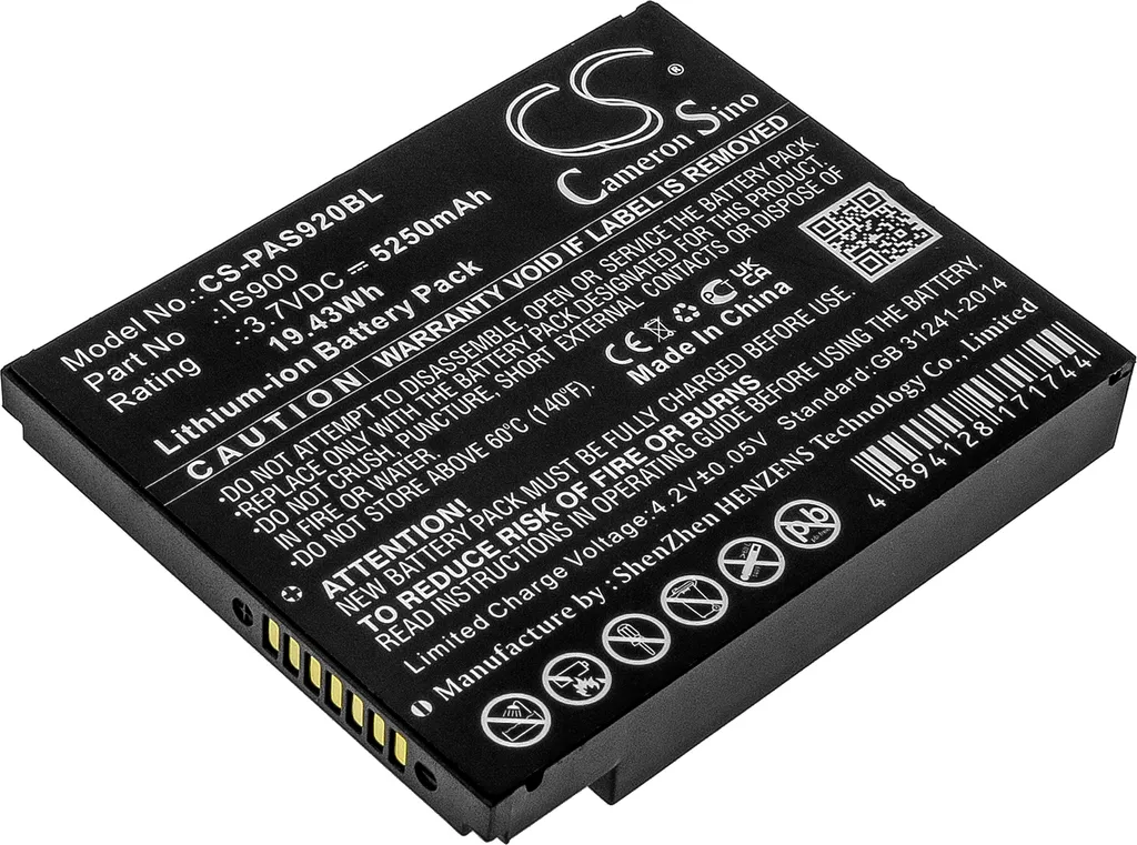 Batterie Techtek pour Pax A920 et A920C remplace IS900 haute capacité