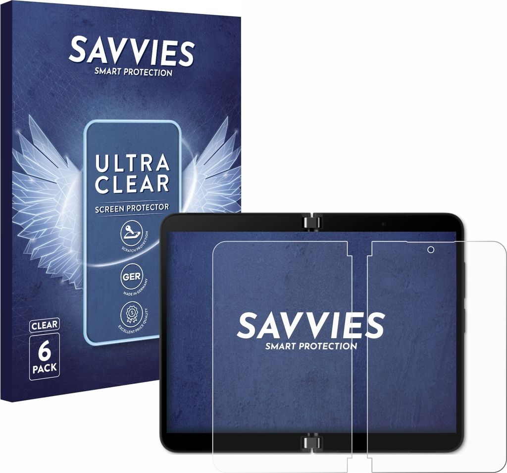 6x Für Microsoft Surface Duo 2 (Inneres Display) Schutzfolie Savvies Displayschutz Display Schutz Folie Klar Transparent