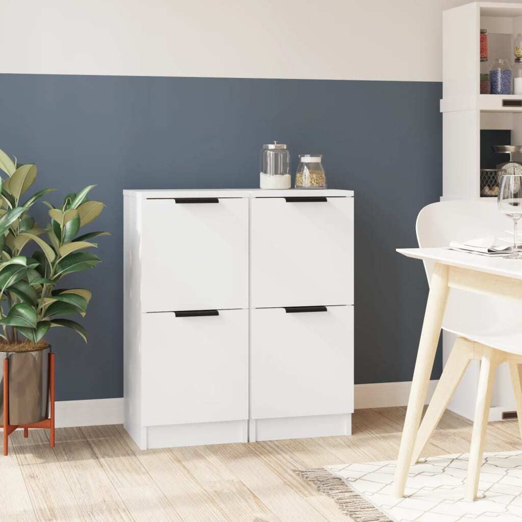 Sideboards 2 Stk. Weiß 30x30x70 cm Holzwerkstoff , Kommoden Design 2024