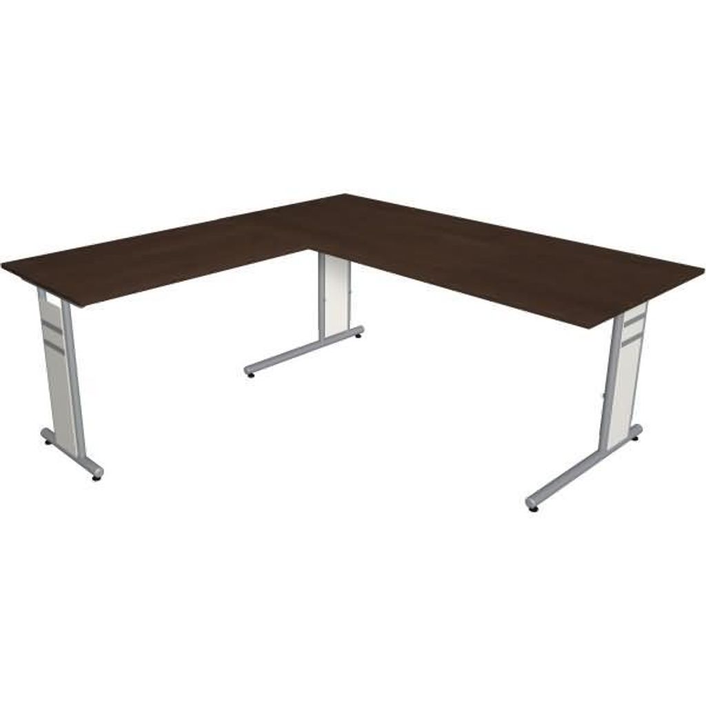Schreibtisch Form4 180 C-Fuß-Gestell 180x80x68-82cm / Anbau 100x60cm wenge